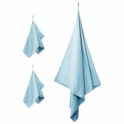 Sporthandduk Set 3 pcs Blå Polyester och polyamid