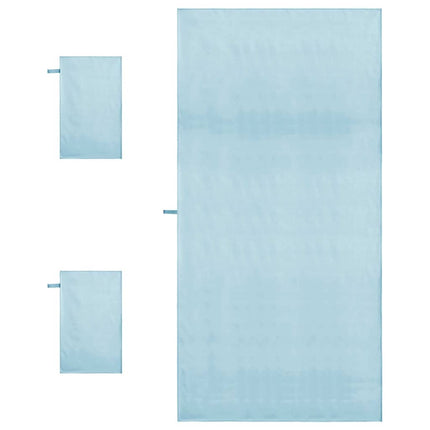 Sporthandduk Set 3 pcs Blå Polyester och polyamid