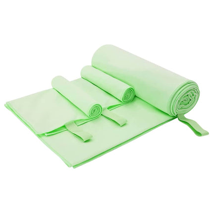 Sporthandduk Set 3 st Grön 210 x 100 cm
