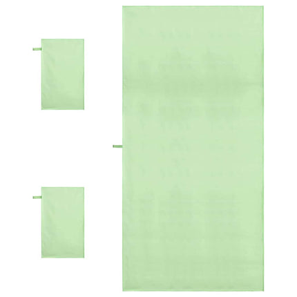 Sporthandduk Set 3 st Grön 210 x 100 cm