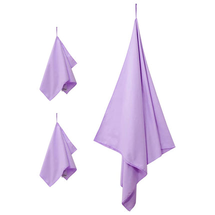 Sporthandduk Set 3 pcs Lila Polyester och polyamid