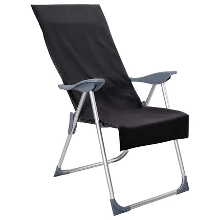 Utomhus Stols Handdukar 2 st Svart 130 x 60 cm