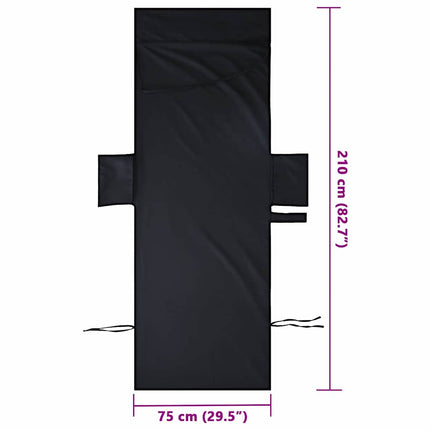 Solstolshanddukar 2 pcs Svart 210 x 75 cm