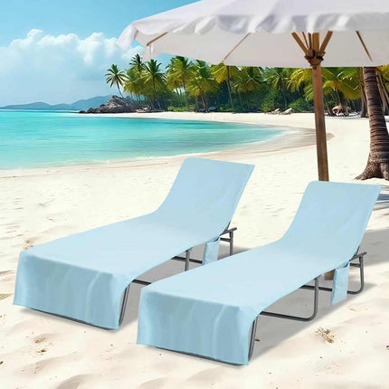 Solstolshanddukar 2 pcs Blå 210 x 75 cm Polyester och polyamid