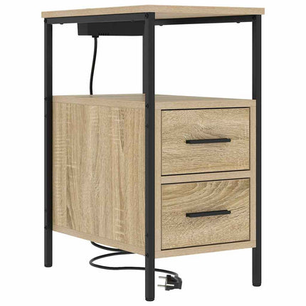 Nattduksbord 2 pcs Sonoma-ek 30 x 48 x 61 cm Konstruerat trä