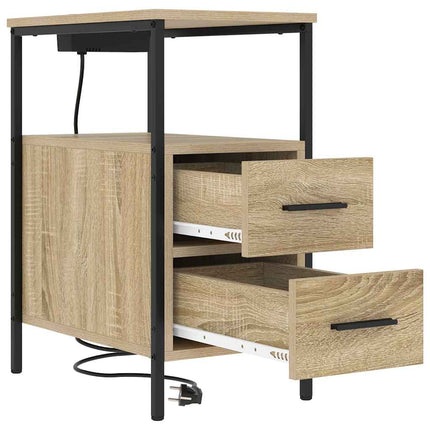 Nattduksbord 2 pcs Sonoma-ek 30 x 48 x 61 cm Konstruerat trä