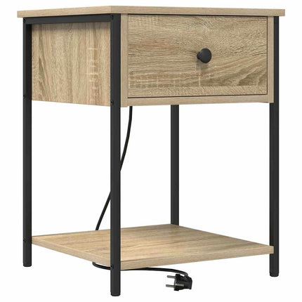 Nattduksbord 2 pcs Sonoma-ek 42 x 41 x 56 cm Konstruerat trä
