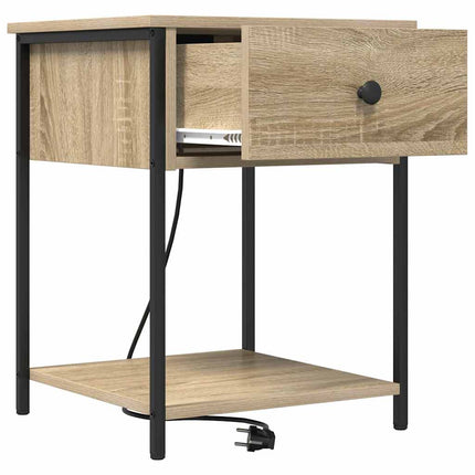 Nattduksbord 2 pcs Sonoma-ek 42 x 41 x 56 cm Konstruerat trä