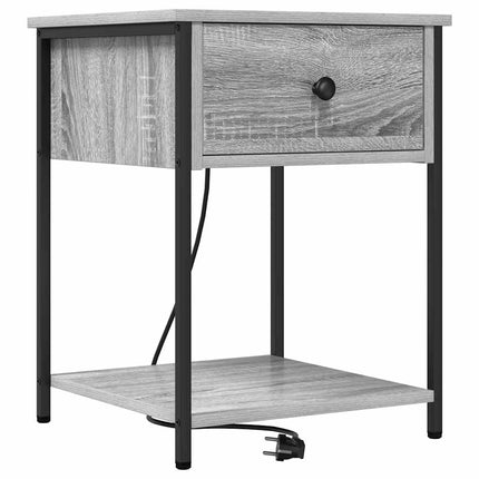 Nattduksbord 2 pcs Grå Sonoma 42 x 41 x 56 cm Konstruerat trä