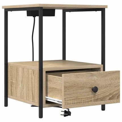 Nattduksbord 2 pcs Sonoma-ek 42 x 41 x 56 cm Konstruerat trä