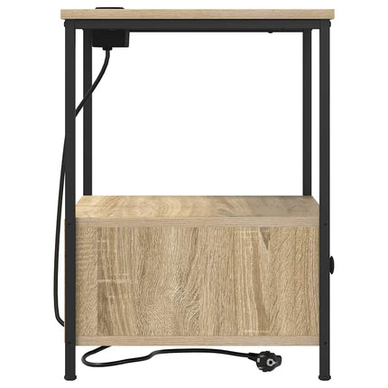 Nattduksbord 2 st Sonoma-ek 42 x 41 x 56 cm Konstruerat trä