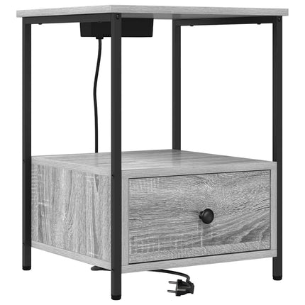 Nattduksbord 2 pcs Grå Sonoma 42 x 41 x 56 cm Konstruerat trä