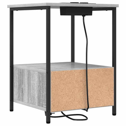 Nattduksbord 2 pcs Grå Sonoma 42 x 41 x 56 cm Konstruerat trä