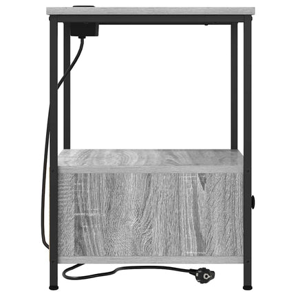 Nattduksbord 2 pcs Grå Sonoma 42 x 41 x 56 cm Konstruerat trä