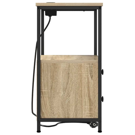 Nattduksbord 2 pcs Sonoma-ek 40 x 31 x 60 cm Konstruerat trä