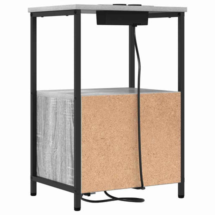 Nattduksbord 2 pcs Grå Sonoma 40 x 31 x 60 cm Konstruerat trä