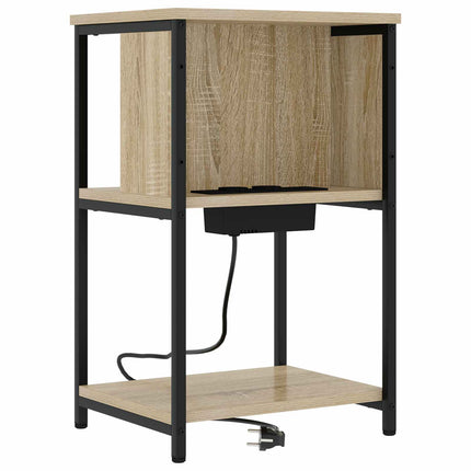 Nattduksbord 2 pcs Sonoma-ek 38 x 31 x 61 cm Konstruerat trä