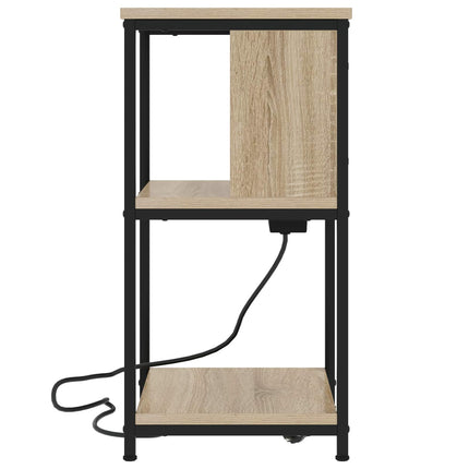 Nattduksbord 2 pcs Sonoma-ek 38 x 31 x 61 cm Konstruerat trä