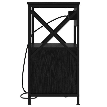 Nattduksbord Svart Ek 40 x 31 x 60 cm Konstruerat trä