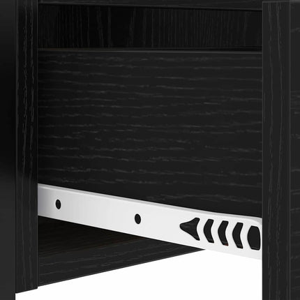 Nattduksbord 2 pcs Svart Ek 40 x 31 x 60 cm Konstruerat trä