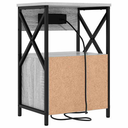 Nattduksbord 2 pcs Grå Sonoma 40 x 31 x 60 cm Konstruerat trä