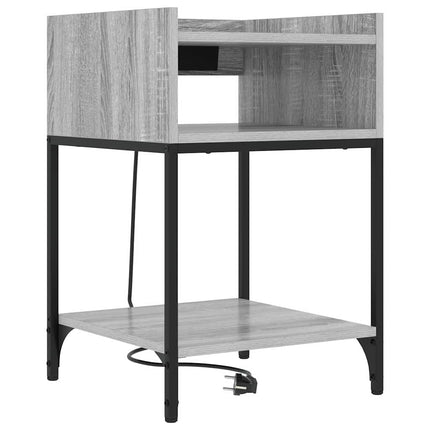 Nattduksbord 2 pcs Grå Sonoma 40 x 40 x 61 cm Konstruerat trä