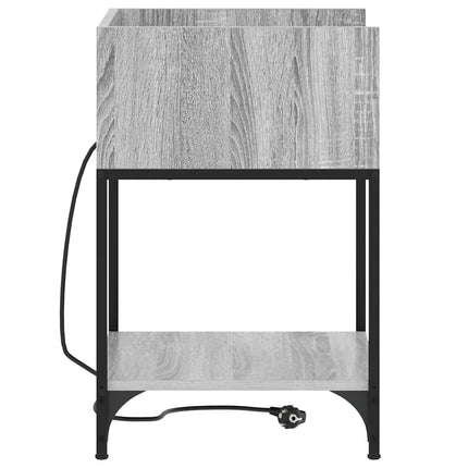 Nattduksbord 2 pcs Grå Sonoma 40 x 40 x 61 cm Konstruerat trä