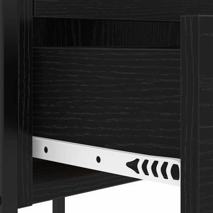Nattduksbord 2 pcs Svart Ek 42 x 41 x 61 cm Konstruerat trä