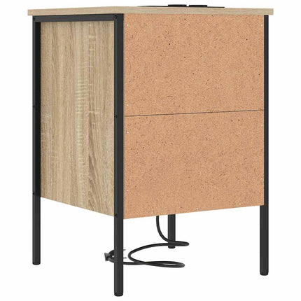 Nattduksbord 2 st Sonoma-ek 42 x 41 x 61 cm Konstruerat trä