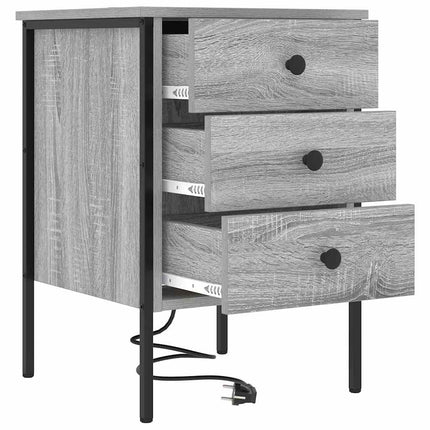 Nattduksbord 2 pcs Grå Sonoma 42 x 41 x 61 cm Konstruerat trä