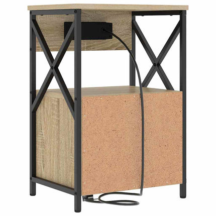 Nattduksbord 2 pcs Sonoma-ek 40 x 31 x 60 cm Konstruerat trä