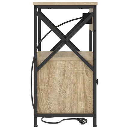 Nattduksbord 2 pcs Sonoma-ek 40 x 31 x 60 cm Konstruerat trä