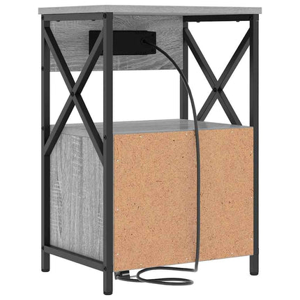Nattduksbord 2 pcs Grå Sonoma 40 x 31 x 60 cm Konstruerat trä
