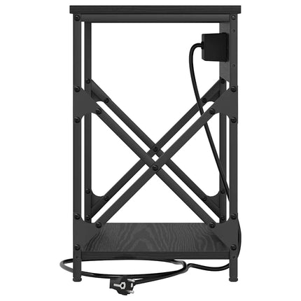 Nattduksbord 2 pcs Svart Ek 41 x 31 x 51 cm Konstruerat trä