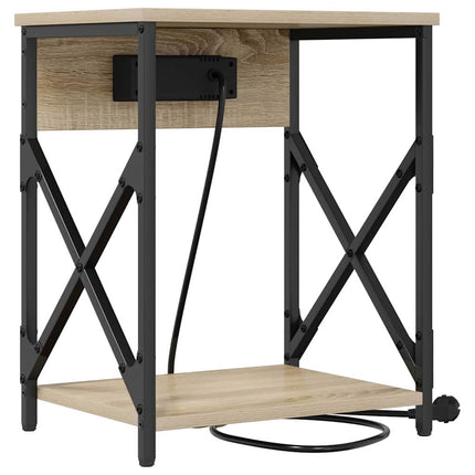 Nattduksbord 2 pcs Sonoma-ek 41 x 31 x 51 cm Konstruerat trä