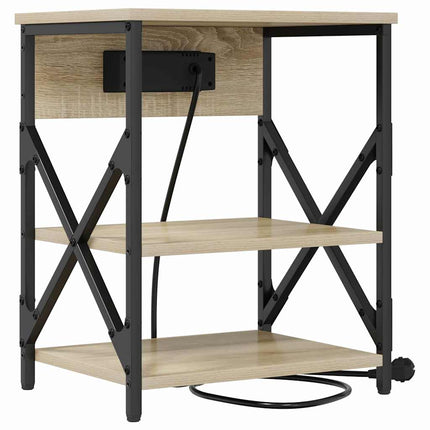 Nattduksbord 2 pcs Sonoma-ek 41 x 31 x 51 cm Konstruerat trä
