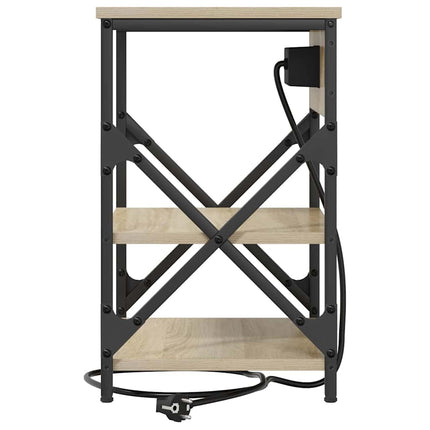 Nattduksbord 2 pcs Sonoma-ek 41 x 31 x 51 cm Konstruerat trä