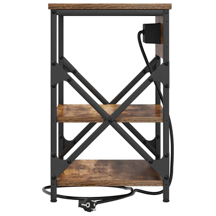 Nattduksbord 2 pcs Rökt ek 41 x 31 x 51 cm Konstruerat trä