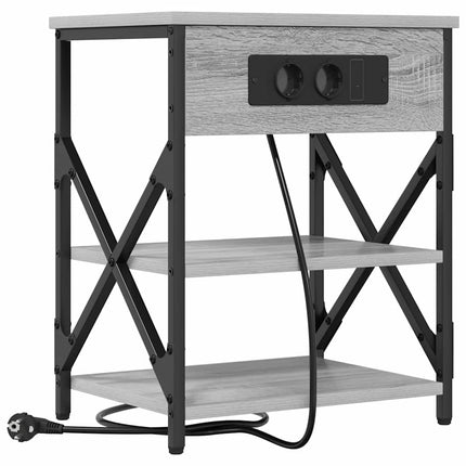 Nattduksbord 2 pcs Grå Sonoma 41 x 31 x 51 cm Konstruerat trä