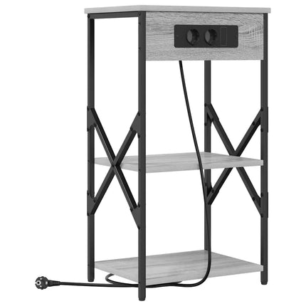 Nattduksbord 2 pcs Grå Sonoma 41 x 31 x 76 cm Konstruerat trä