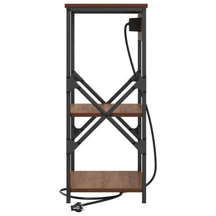 Nattduksbord 2 pcs Brun Ek 41 x 31 x 76 cm Konstruerat trä