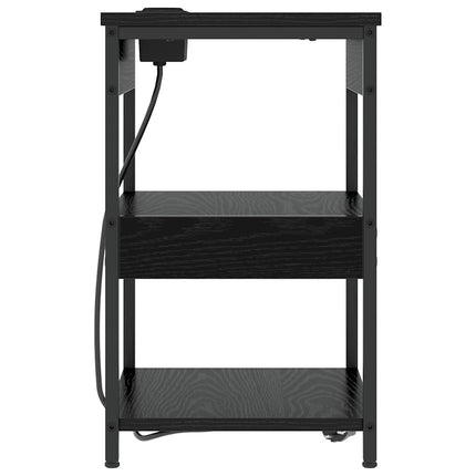 Nattduksbord 2 st Svart Ek 41 x 31 x 51 cm Konstruerat trä