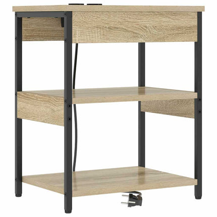 Nattduksbord 2 pcs Sonoma-ek 41 x 31 x 51 cm Konstruerat trä