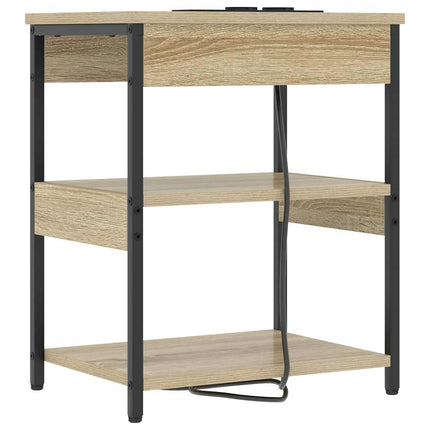 Nattduksbord 2 pcs Sonoma-ek 41 x 31 x 51 cm Konstruerat trä