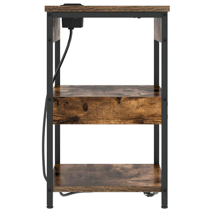 Nattduksbord 2 pcs Rökt ek 41 x 31 x 51 cm Konstruerat trä