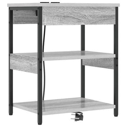Nattduksbord 2 pcs Grå Sonoma 41 x 31 x 51 cm Konstruerat trä