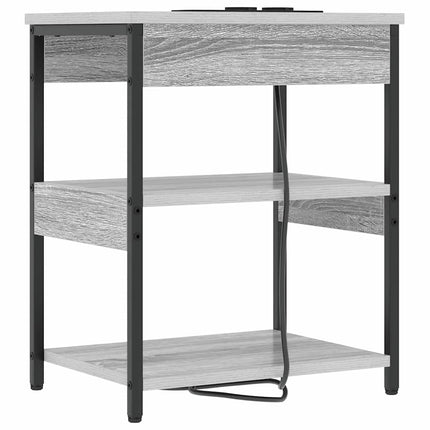 Nattduksbord 2 pcs Grå Sonoma 41 x 31 x 51 cm Konstruerat trä