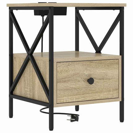 Nattduksbord Sonoma-ek 41,5 x 40,5 x 55 cm Konstruerat trä