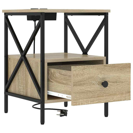Nattduksbord Sonoma-ek 41,5 x 40,5 x 55 cm Konstruerat trä