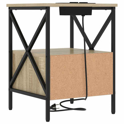 Nattduksbord med låda 2 pcs Sonoma-ek 41,5 x 40,5 x 55 cm
